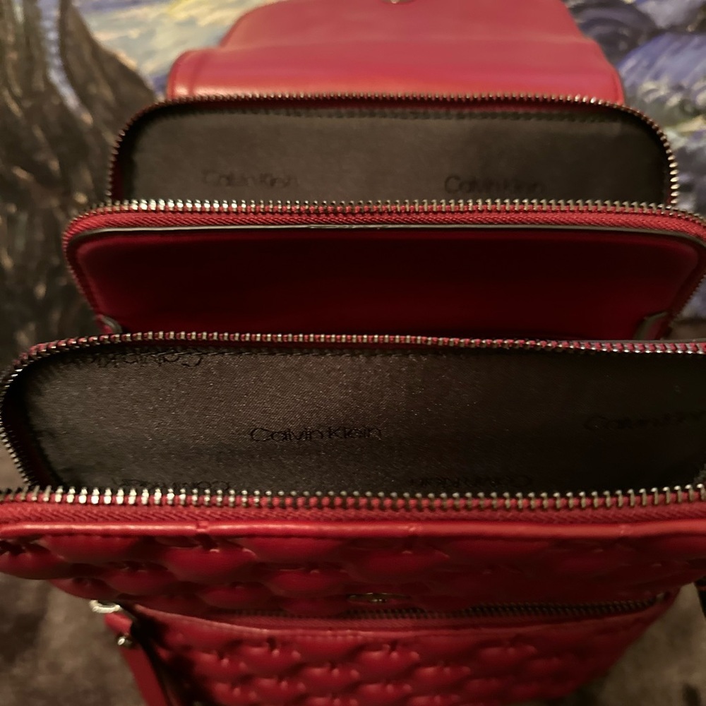 Calvin Klein Red Quilted Backpack-tags Removed - Picture 9 of 10